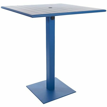 BFM SEATING BFM Beachcomber-Margate 36'' Square Berry Aluminum Bar Height with Square Base and Umbrella Hole 163BCM3636BB